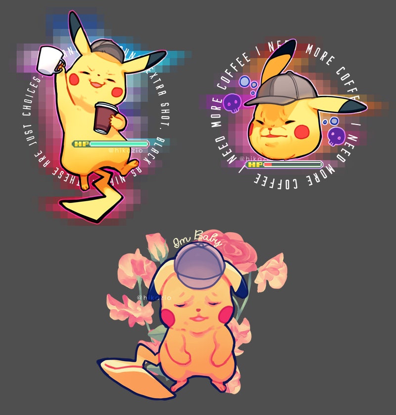 Detective Pika 3" Vinyl Stickers